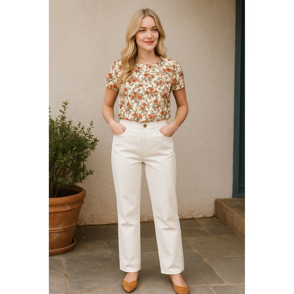 Dana Buchman Woman's  White Denim Pants Size 12P